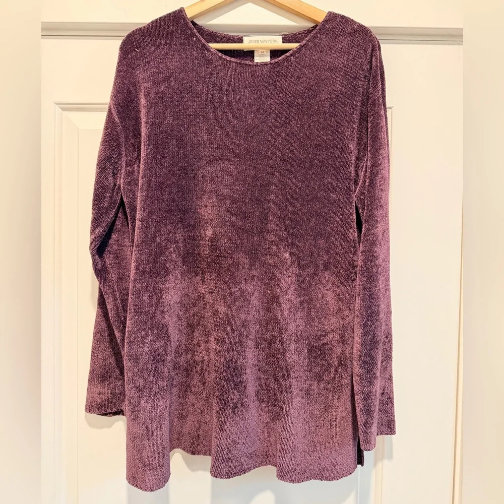 Jones New York Derp Purple Chenille Sweater